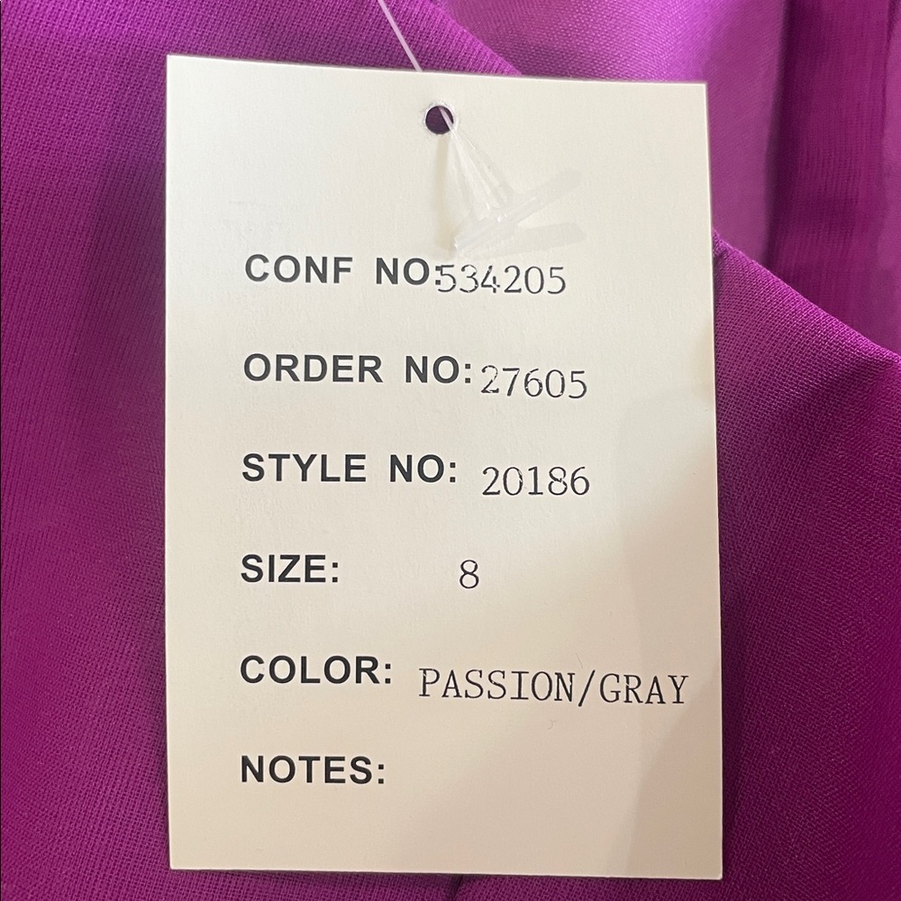 Impression Bridal- Passion/Gray Spaghetti-Strap Evening Gown with Waistband NWT! - Picture 10 of 14
